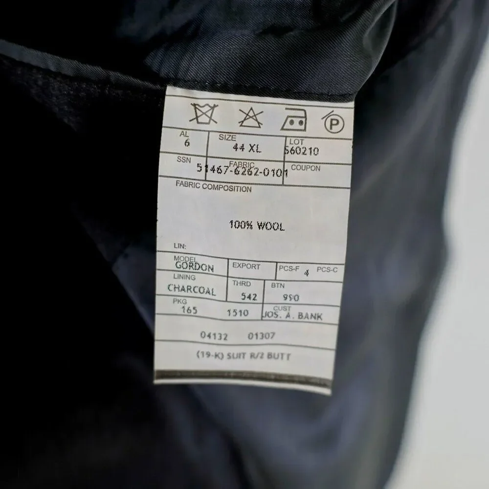 Jos A Bank Signature 42L / Slim 44L Gray Wool Suit Jacket 2 Button Padded Should